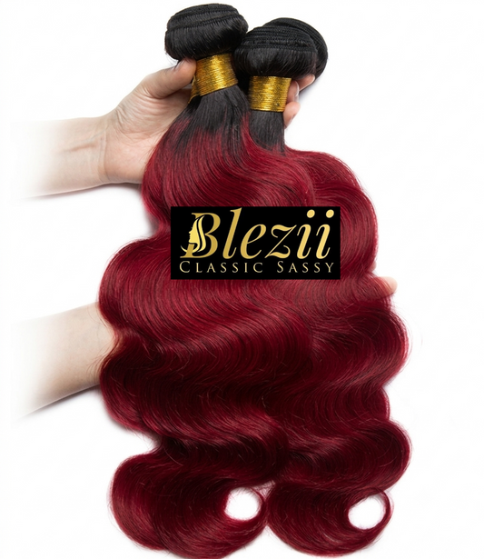 Two Tone Ombre Burgundy Deep Red Virgin 3 Bundles  Deal