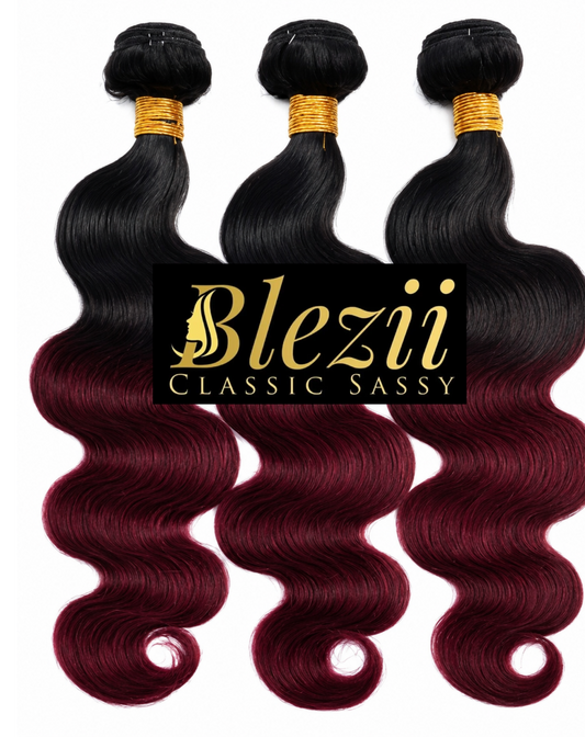 Two Tone Ombre Burgundy Deep Red Virgin 3  Bundles Deal