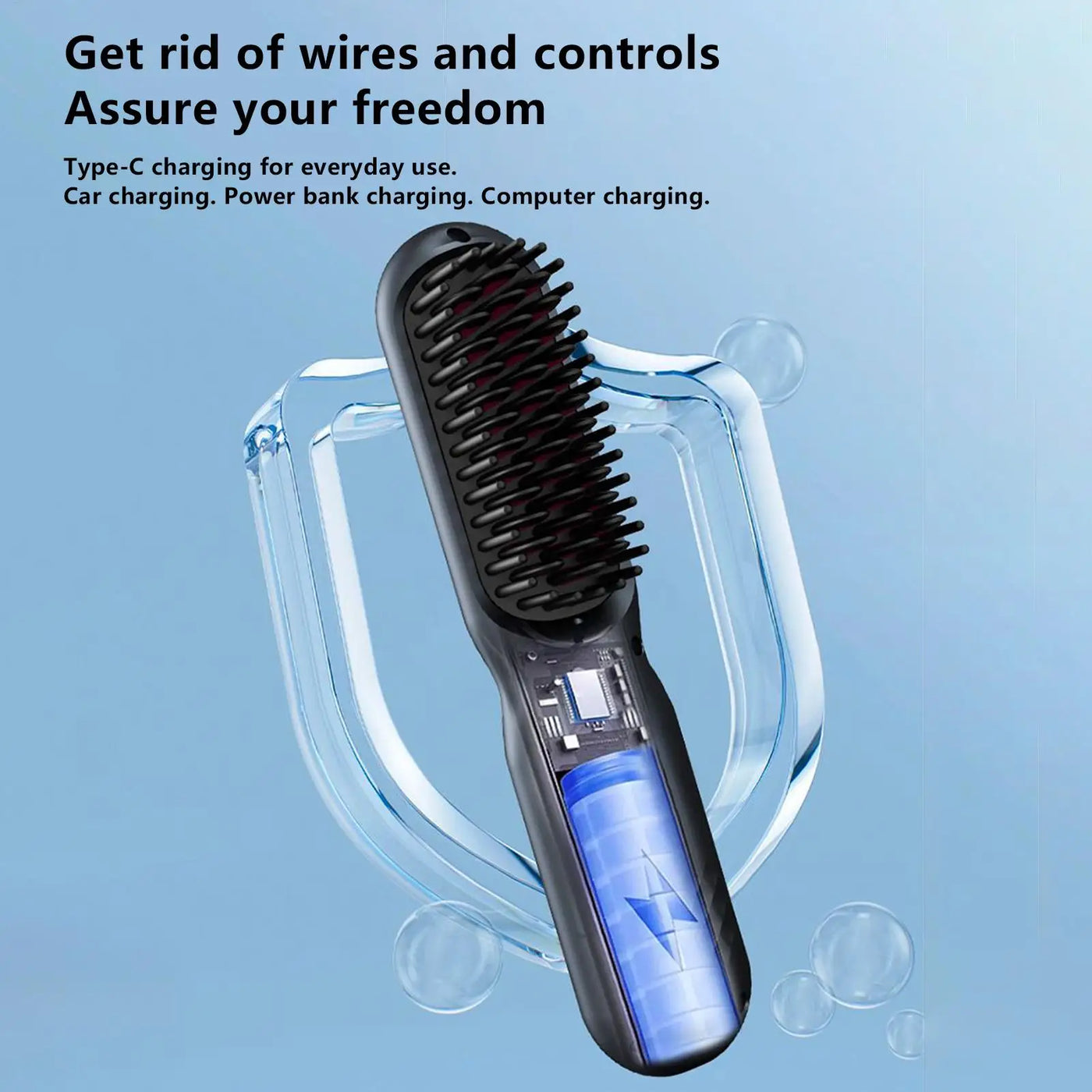 3 Temps Negative Ion Hot Brush Hair Straightener