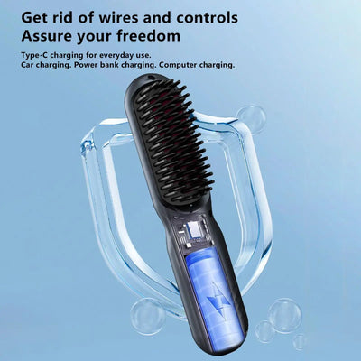 3 Temps Negative Ion Hot Brush Hair Straightener