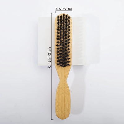 Boar Bristle Slick Back Hair Brush for Sleek Ponytail Bun