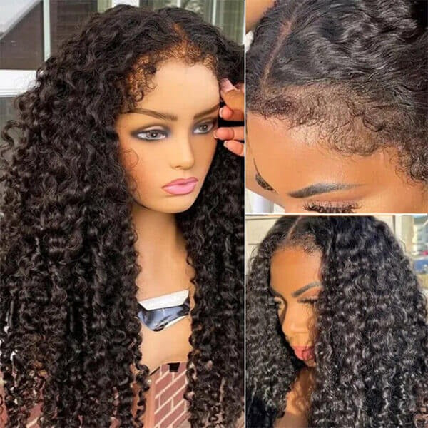 Curly 5X5 Hd Lace Human Hair Wig With 4C Edges Hairline