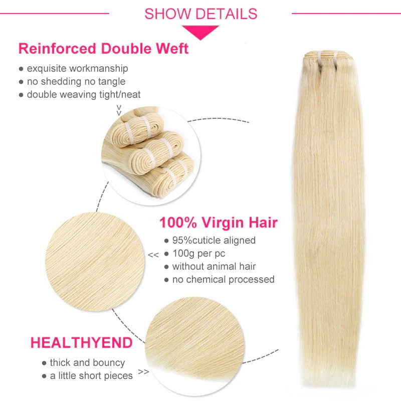 Bone straight 613 Blonde Virgin Human hair bundles Deals