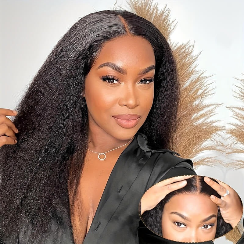 Bye Bye Knots Wig 13x4 Pre-Everything Glueless Lace Black Kinky Straight Wig