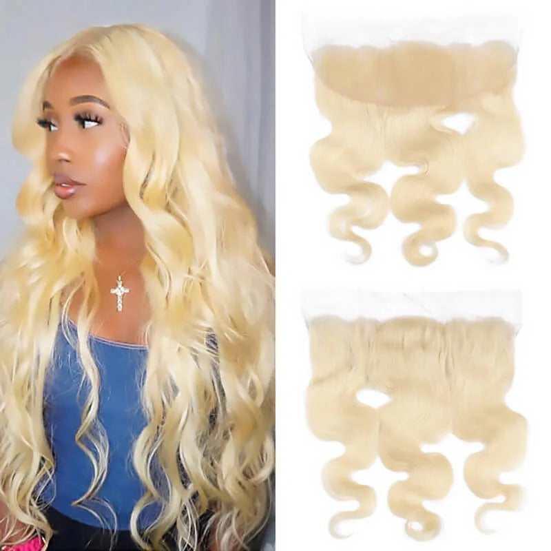 1Pc 13X4 Body Wave Frontal Lace Human Hair Blonde