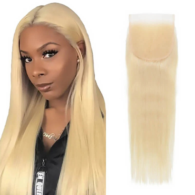 Human Hair 5X5 Straight Blonde Lace Closure