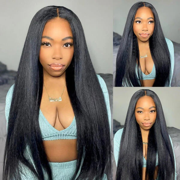Best Kinky Straight Glueless Hd Lace 4x4 Closure Wig For Beginners