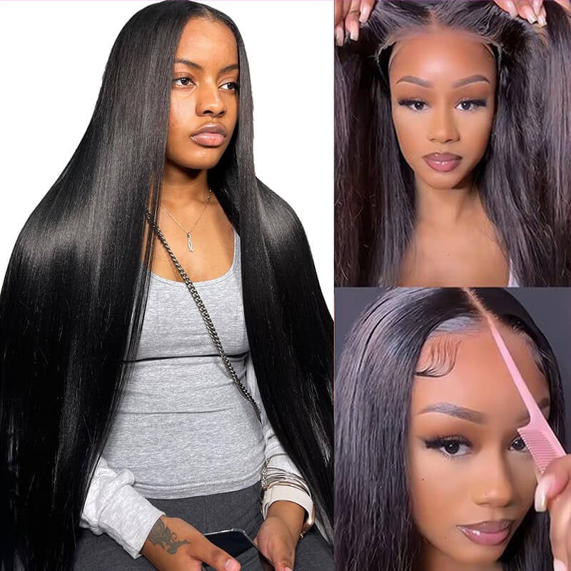 Silky Straight Wear Go Glueless 13x4 HD Lace Front Wig