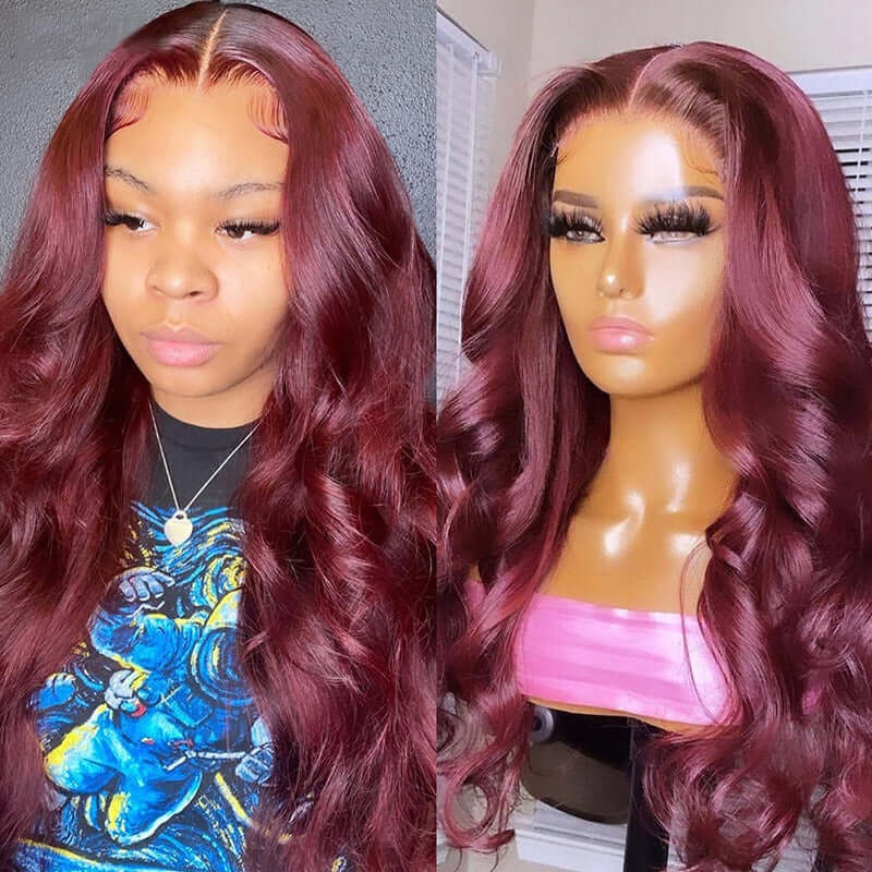2026 99J Color 13x4 Body Wave Lace Wigs Human Hair for Sale
