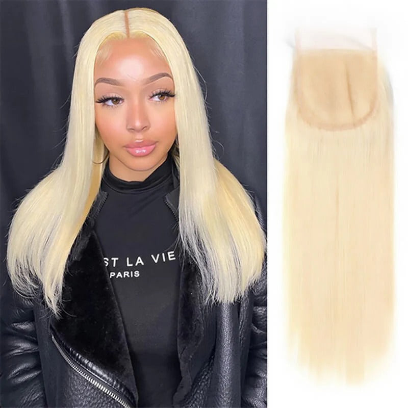 Virgin Brazilian 613 Blonde Straight 4X4 Lace Closure
