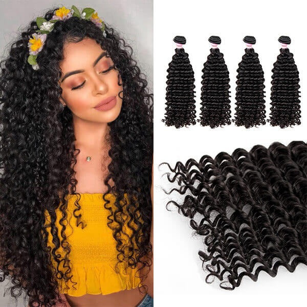 4 Deep Wave Hair Bundles Virgin Hair Deals Near Me