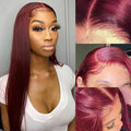 2026 Lace Front Wigs 99j Color With 16-30 Inch Silky Straight