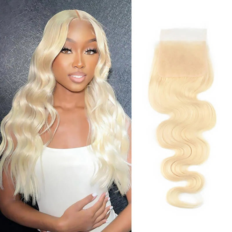 Human Hair Body Wave 5X5 Lace Closure Blonde