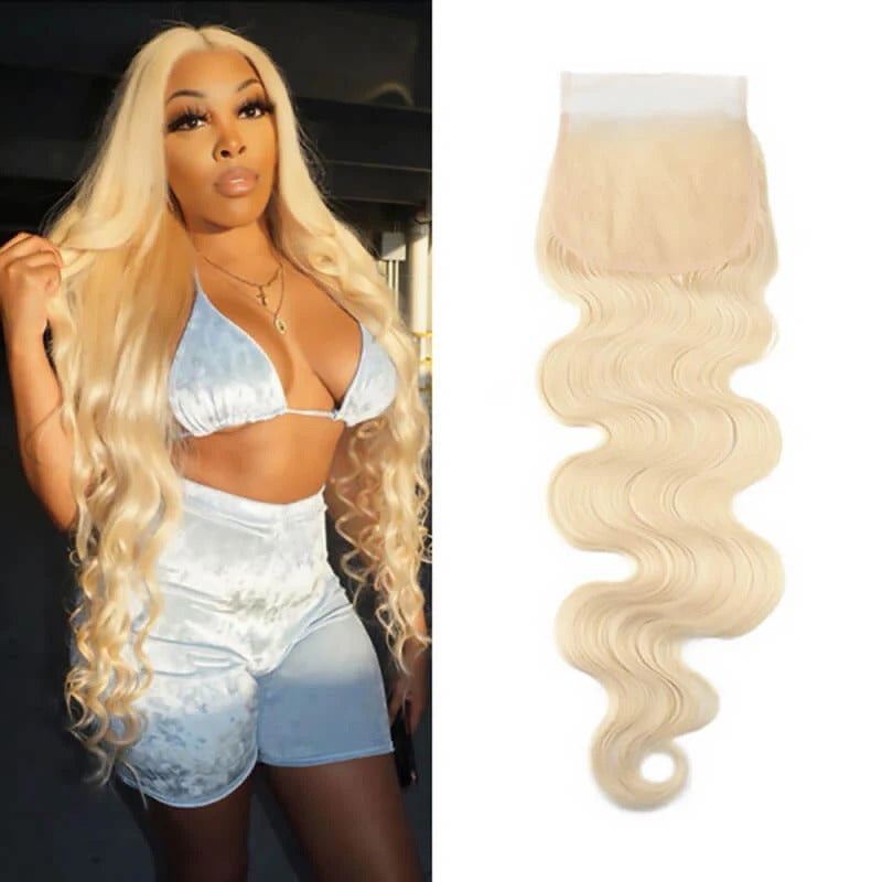 Virgin Brazilian 613 Blonde Body Wave 4X4 Lace Closure
