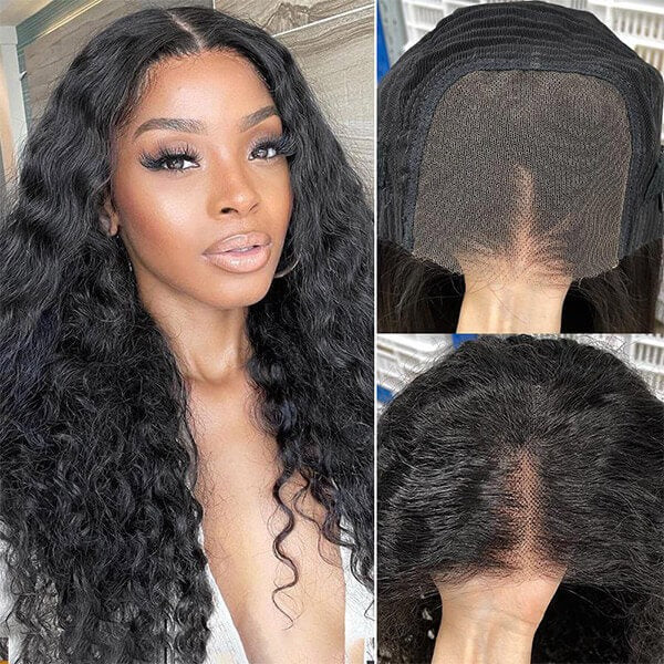 Wear And Go Hd Glueless Wigs Water Wave 4X4 Lace Closure Wig
