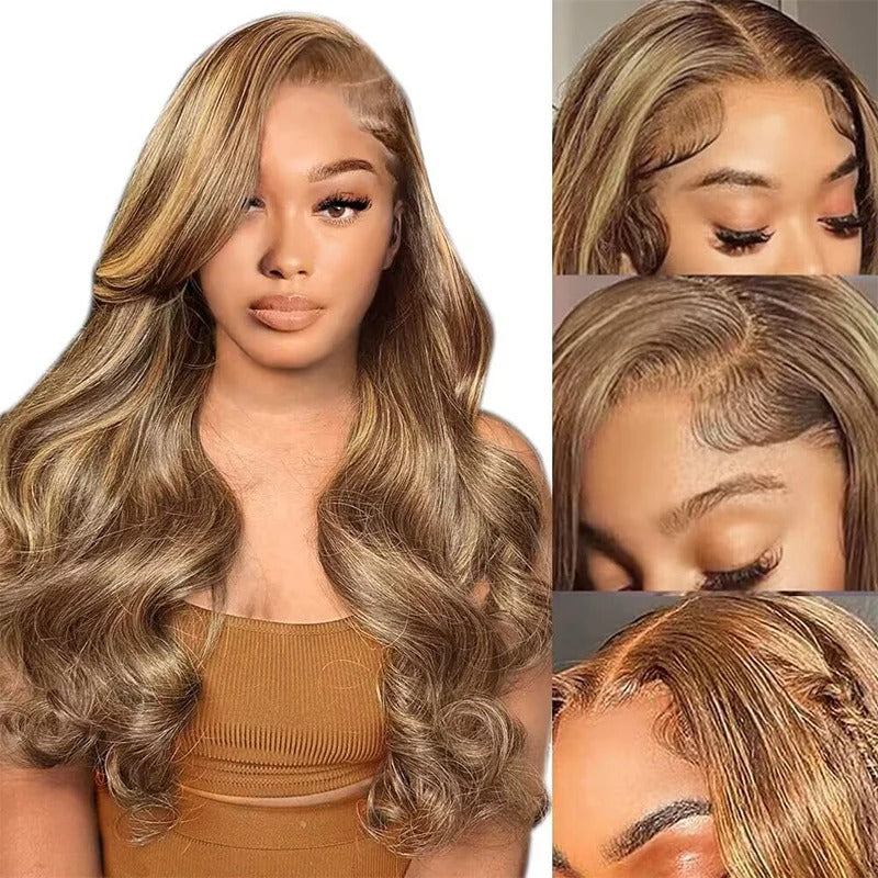 2026 Body Wave Wig #4/27 Ombre Colored With 180% Density