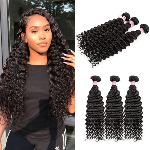 High-Quality Human Hair Deep Wave Bundles