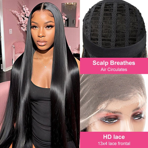 Best Breathable Cap 13X4 Hd Lace Wigs Human Hair Straight