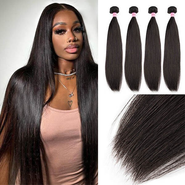 4 Piece Straight Hair Weave Bundles Virgin Hair