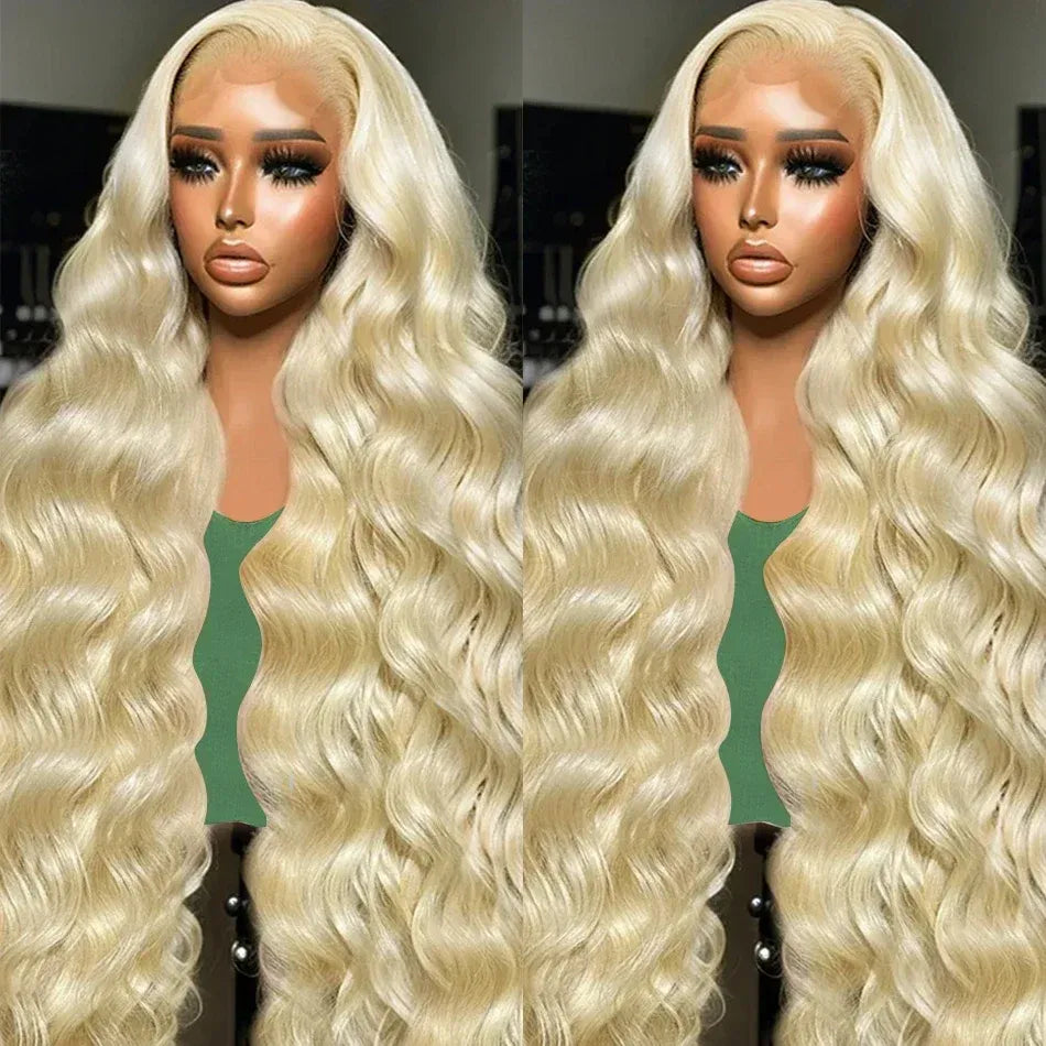 13x4 613 Honey Blonde Transparent Lace Front Wig Human Hair Brazilian Body Wave