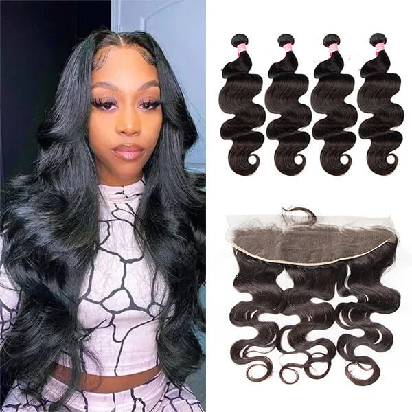 Best Frontal Lace And 4 Body Wave Bundles Human Hair Styles