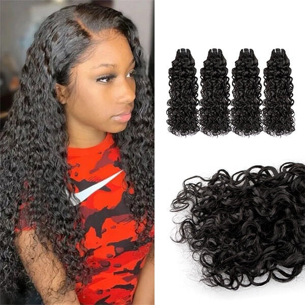 4 Water Wave Human Hair Weave Bundle Deals For Sale