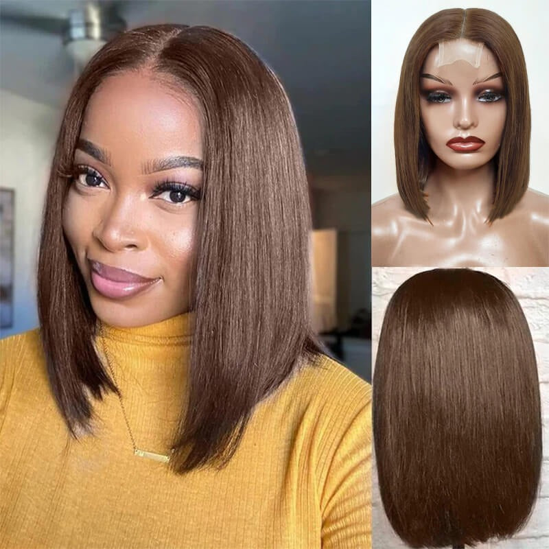 Best Quality 2x6 Transparent Closure Lace Bob Straight Color Wigs