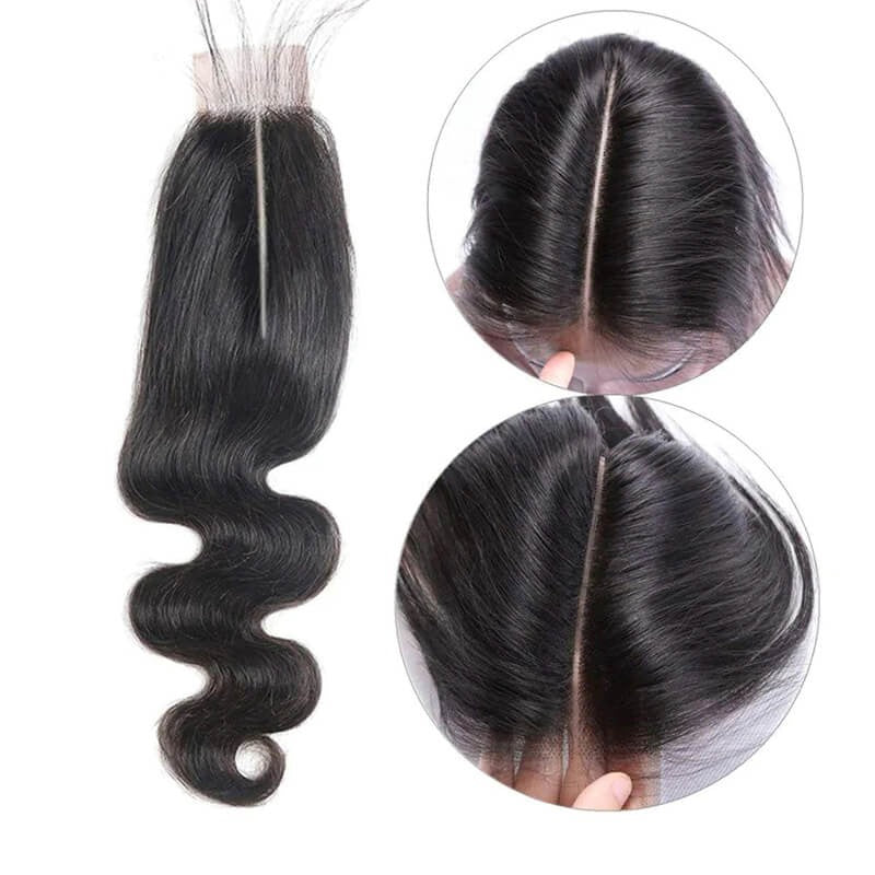 Affordable 4 Human Hair Bundle Deals Body Wave With 2X6 Closure
