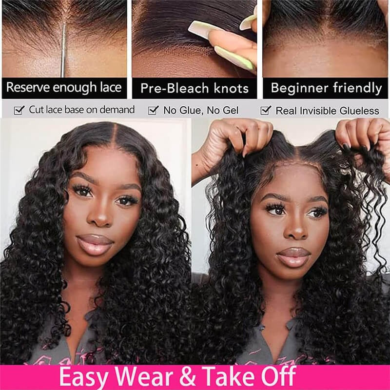 Wear Go water wave Lace Wigs Glueless Pre Cut 13x4 HD Lace Wigs Beginner Friendly