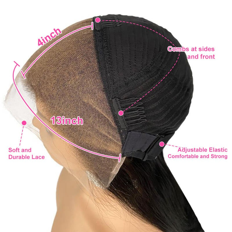 Silky Straight Wear Go Glueless 13x4 HD Lace Front Wig