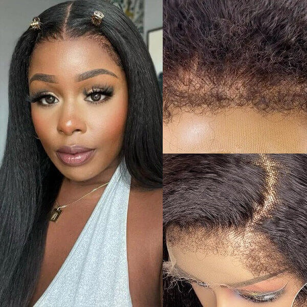 4C Edges 5X5 Hd Lace Kinky Straight Wig For Sale