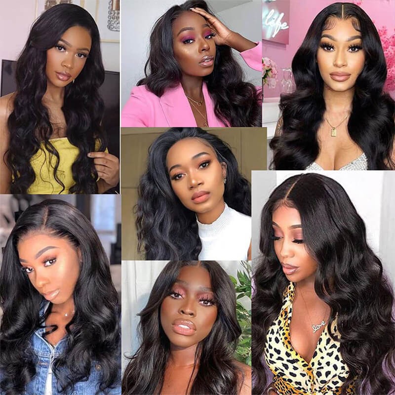 Affordable 4 Human Hair Bundle Deals Body Wave With 2X6 Closure