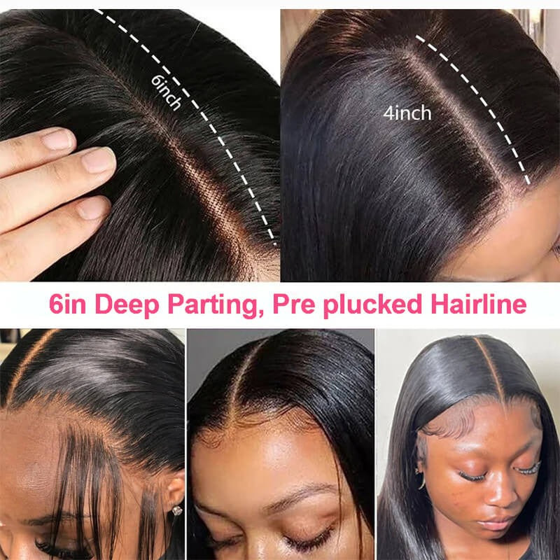 Cambodian Deep Wave All Virgin 4 Hair Bundle Deals With 2X6 Closure