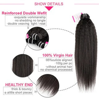 All Kinky Straight Virgin Hair 4 Bundle Deals