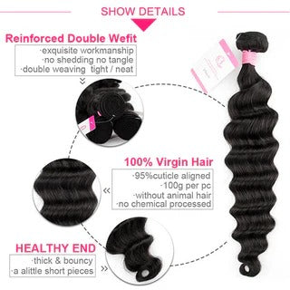 Virgin Loose Deep Brazilian Hair For Sale 3 Bundles Near Me