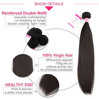 4 Piece Straight Hair Weave Bundles Virgin Hair