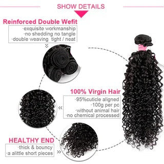 Virgin Brazilian Curly Hair 4 Bundles Deals For Black Women