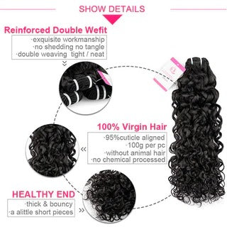 4 Water Wave Human Hair Weave Bundle Deals For Sale