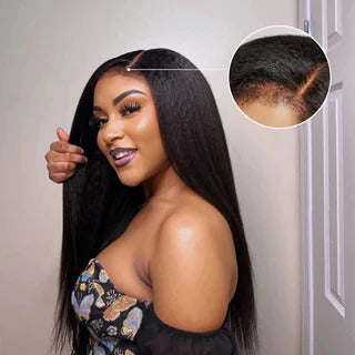 4C Edges 5X5 Hd Lace Kinky Straight Wig For Sale