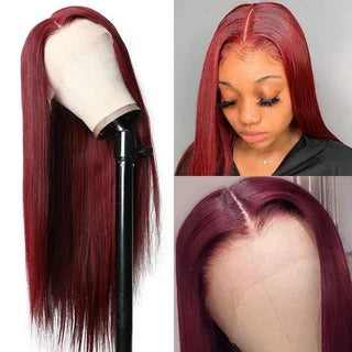 2026 Lace Front Wigs 99j Color With 16-30 Inch Silky Straight