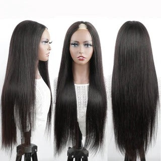 Straight V Part Wig Human Hair Wigs For Women No Leave Out Side Part Wig No Glue Hair Wig