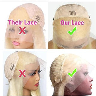 13x4 613 Transparent Lace Front Wig Human Hair 180% Density Straight Wigs