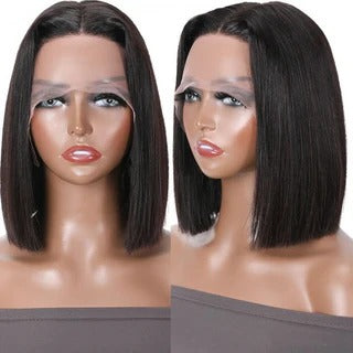 Short Straight Bob Wig with Pre Plucked Hairline for women