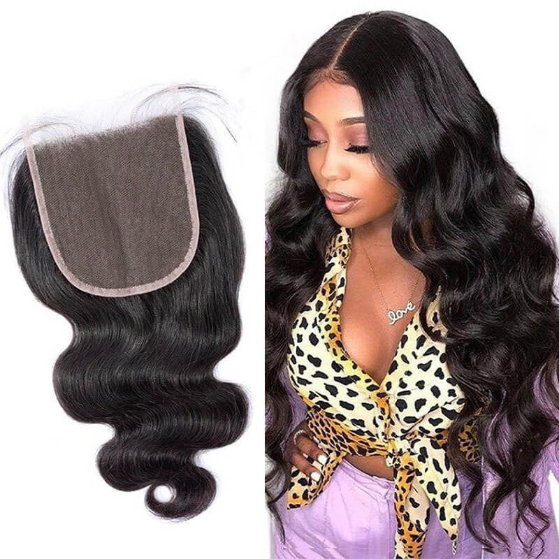 Beauty Supply Peruvian Body Wave Lace Closure 5X5 Human Hair
