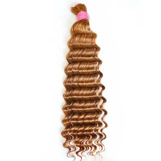#30 Brown Deep Wave No Weft Bulk Human Hair
