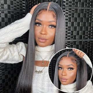 Pre Cut Human Hair Straight Glueless 4X4 Lace Wigs For Sale