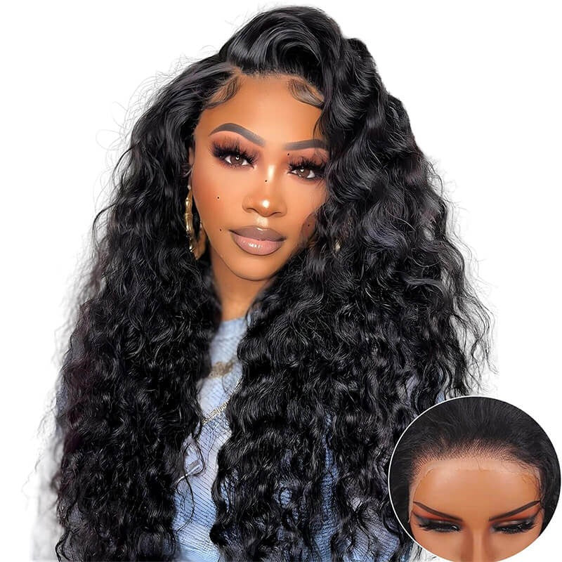 Deep Wave Wear Go Lace Front Wigs Pre-Plucked Glueless Wig with 13x4 HD
