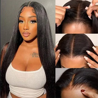 Long Straight Pre Cut Glueless 5X5 Hd Lace Wigs Cheap