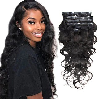 100 Human Hair Body Wave Seamless Clip In Hair Extensions