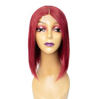 2x6 Kim K Transparent Lace Closure Wigs Raw Human Hair #99J Color